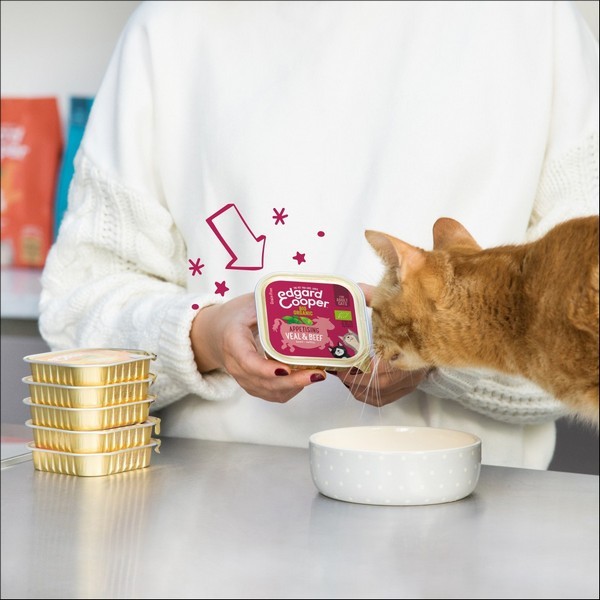 Edgard & Cooper Barquette Au Veau & Au Bœuf Biologiques Sans Céréales Pour Chat Adulte