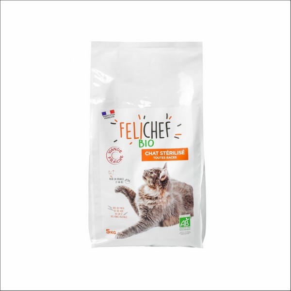 FELICHEF - Croquettes BIO A La Volaille Pour Chat Stérilisé