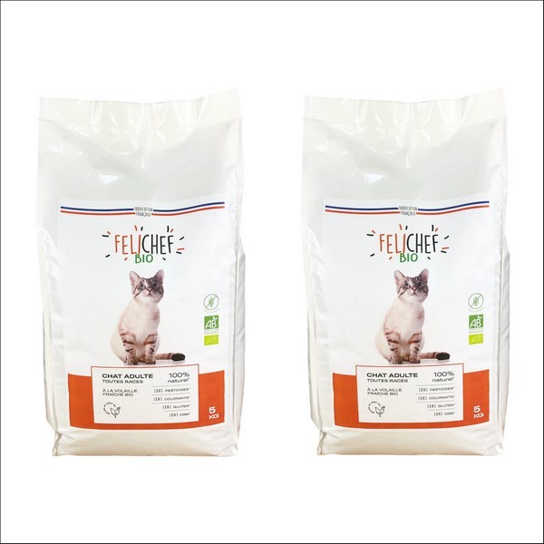 FELICHEF - Croquettes BIO Sans Céréales A La Volaille Pour Chat Adulte