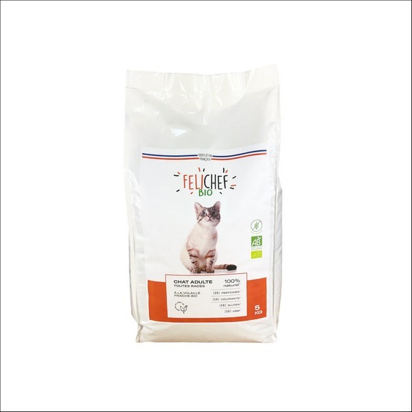 FELICHEF - Croquettes BIO Sans Céréales A La Volaille Pour Chat Adulte