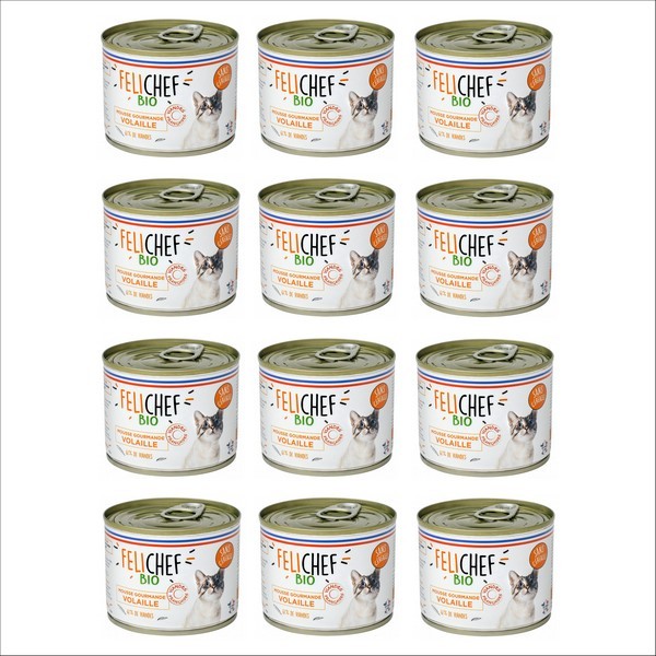 FELICHEF - Mousse Gourmande BIO A La Volaille Pour Chat