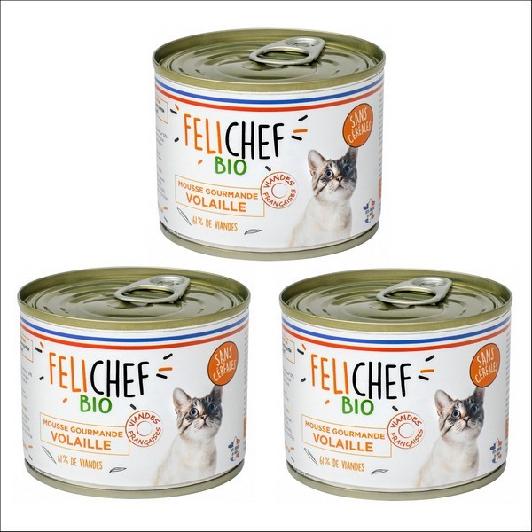 FELICHEF - Mousse Gourmande BIO A La Volaille Pour Chat