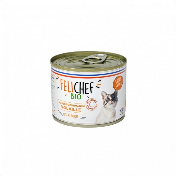 FELICHEF - Mousse Gourmande BIO A La Volaille Pour Chat