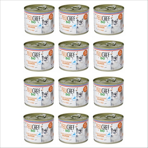 FELICHEF - Mousse Gourmande BIO Au Saumon Pour Chat