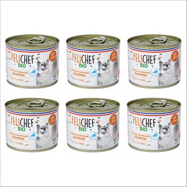 FELICHEF - Mousse Gourmande BIO Au Saumon Pour Chat