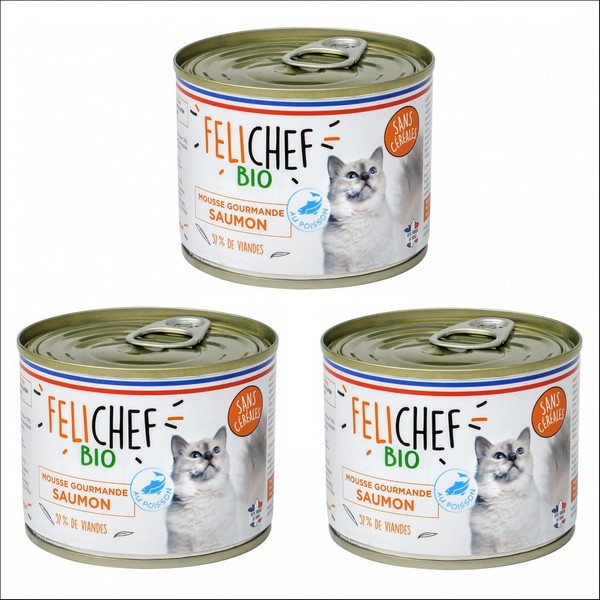FELICHEF - Mousse Gourmande BIO Au Saumon Pour Chat