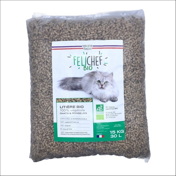 FELICHEF - Litière Végétale BIO Chat & Rongeurs