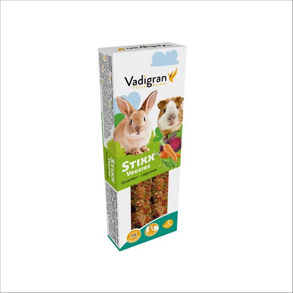 Lot De 2 Baguettes A Ronger Vadigran StiXX Pour Lapins & Cochons D'Inde