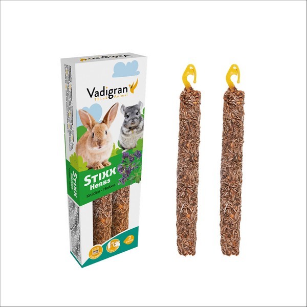 Lot De 2 Baguettes A Ronger Vadigran StiXX Pour Lapins & Chinchillas