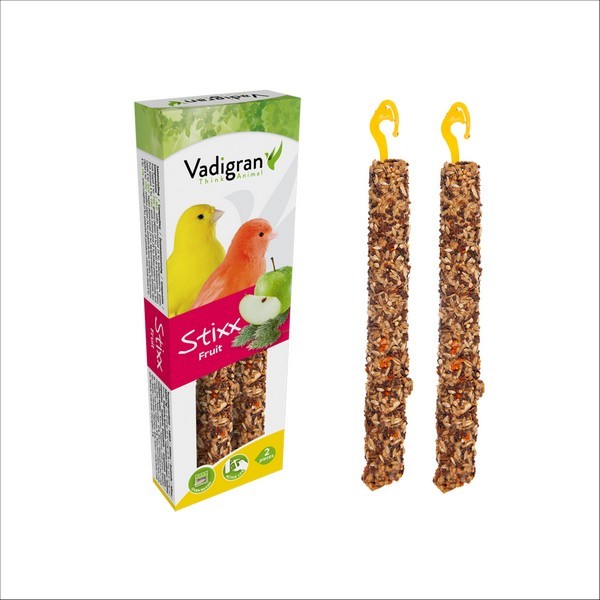 Lot De 2 Bâtonnets Snack Stixx Pour Canaris Aux Fruits Vadigran