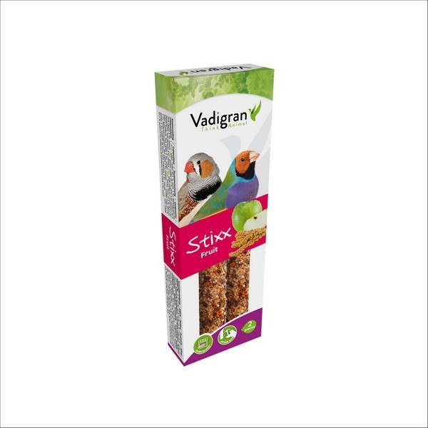 Lot De 2 Bâtonnets Snack Stixx Pour Oiseaux Exotique Aux Fruits Vadigran