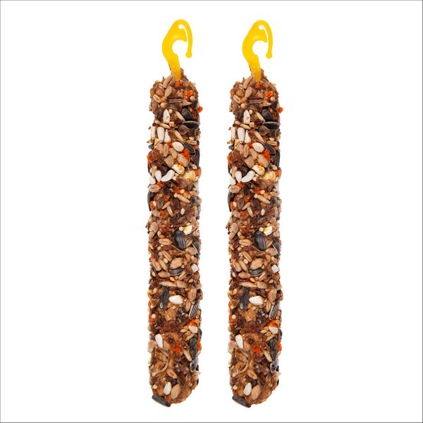 Lot De 2 Bâtonnets Snack Stixx Pour Oiseaux Perruches & Perroquets Aux Fruits Vadigran