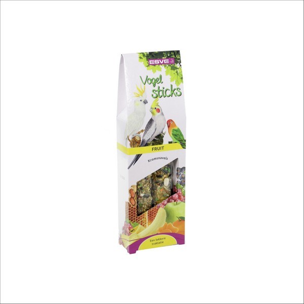Lot De 2 Bâtonnets Snack Stixx Oiseau Agapornis & Grande Perruche Aux Fruits Vadigran