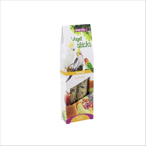 Lot De 2 Bâtonnets Snack Stixx Oiseau Agapornis & Grande Perruche Miel