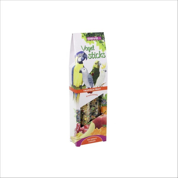 Lot De 2 Bâtonnets Snack Stixx Oiseau Perroquet Fruits Tropicaux Vadigran