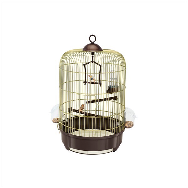 Cage Ronde Pour Petits Oiseaux Milly Doré-Brun Imac