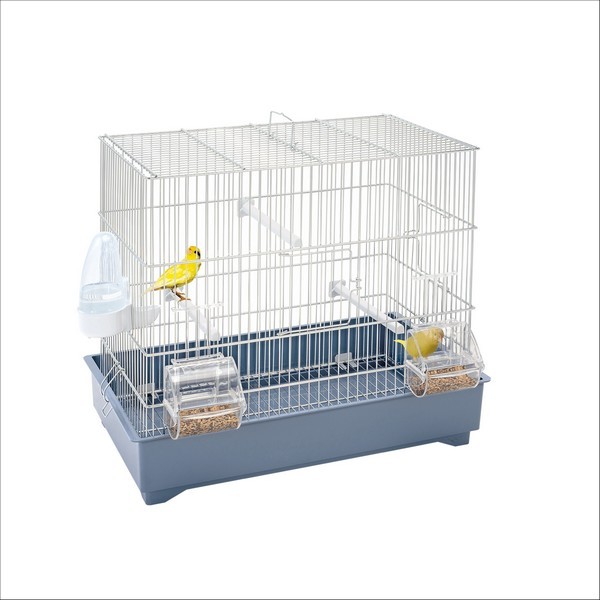 Cage Rectangulaire Pour Petits Oiseaux Cova 42 Blanc-Bleu Imac