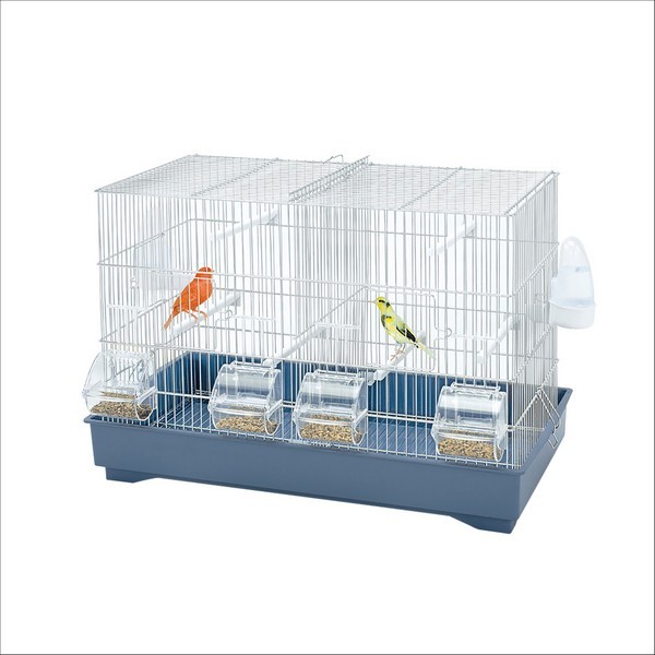 Cage Rectangulaire Pour Petits Oiseaux Cova 55 Blanc-Bleu Imac