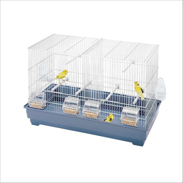Cage Rectangulaire Pour Petits Oiseaux Cova 65 Blanc-Bleu Imac