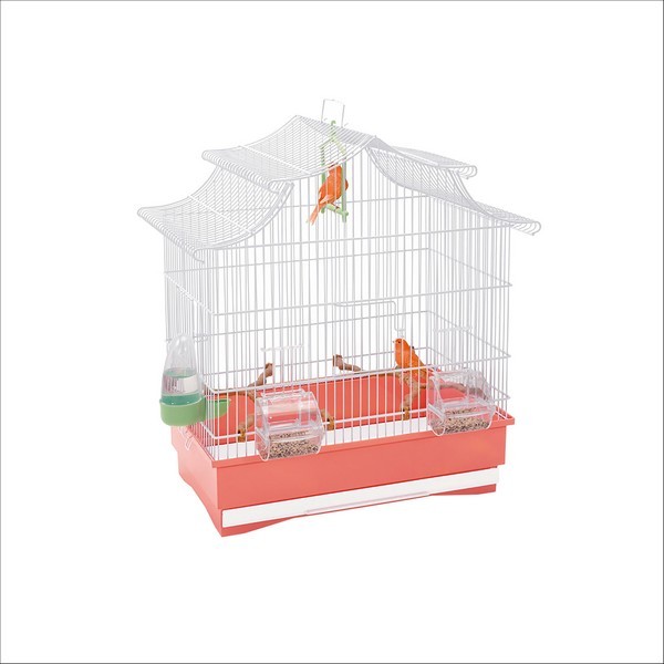 Cage Pour Petits Oiseaux Pagoda Blanc-Rouge Imac